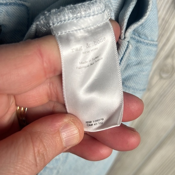 Rag & Bone Denim Jumpsuit Light Wash Belted Size Large - Picture 11 of 13